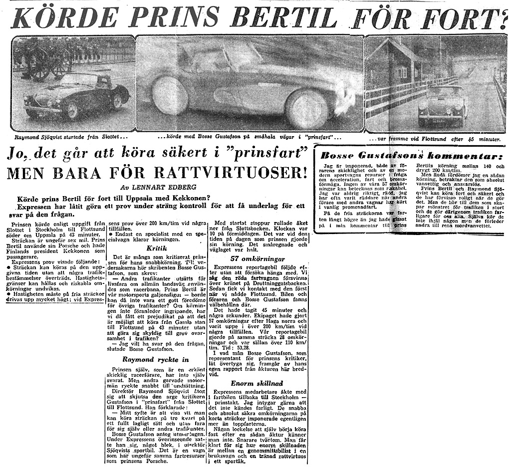 Article from Swedish tabloid Expressen. October 14 1956